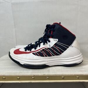 Nike RARE Lunar Hyperdunk + 2012 White Navy Blue Red Sz 9 olympic 524934 102